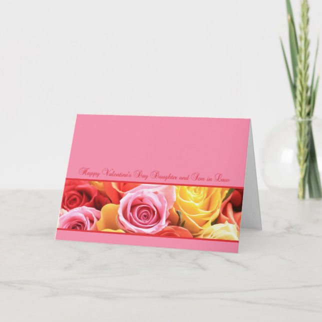 Cartes Pour Fêtes Annuelles Fille et mari Heureuses Saintes-Valentin Roses (Devant)