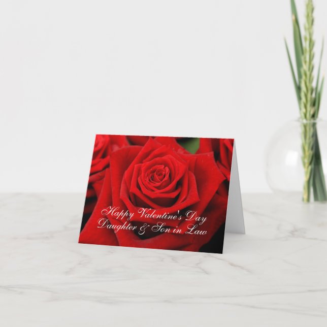 Cartes Pour Fêtes Annuelles Fille et mari Heureuses Saintes-Valentin Roses (Devant)