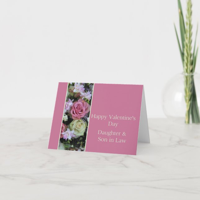 Cartes Pour Fêtes Annuelles Fille et mari Heureuses Saintes-Valentin Roses (Devant)