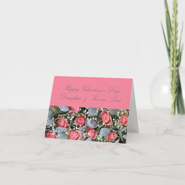 Cartes Pour Fêtes Annuelles Fille et mari Heureuses Saintes-Valentin Roses (Devant)