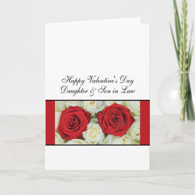 Cartes Pour Fêtes Annuelles Fille et mari Heureuses Saintes-Valentin Roses (Devant)