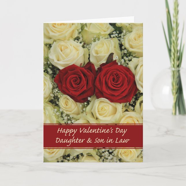 Cartes Pour Fêtes Annuelles Fille et mari Heureuses Saintes-Valentin Roses (Devant)