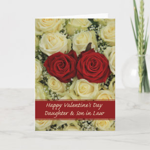 Cartes Pour Fêtes Annuelles Fille et mari Heureuses Saintes-Valentin Roses