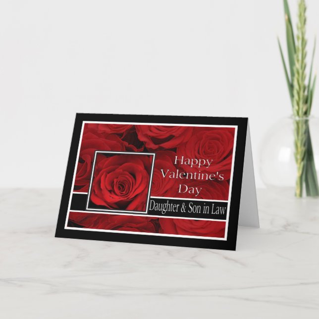 Cartes Pour Fêtes Annuelles Fille et mari Heureuses Saintes-Valentin Roses (Devant)