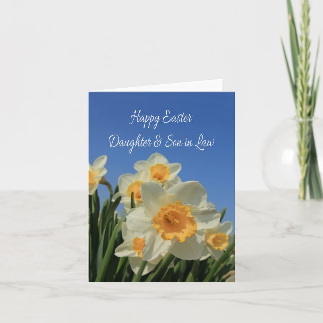 Cartes Pour Fêtes Annuelles Fille et mari heureux Pâques (Devant)