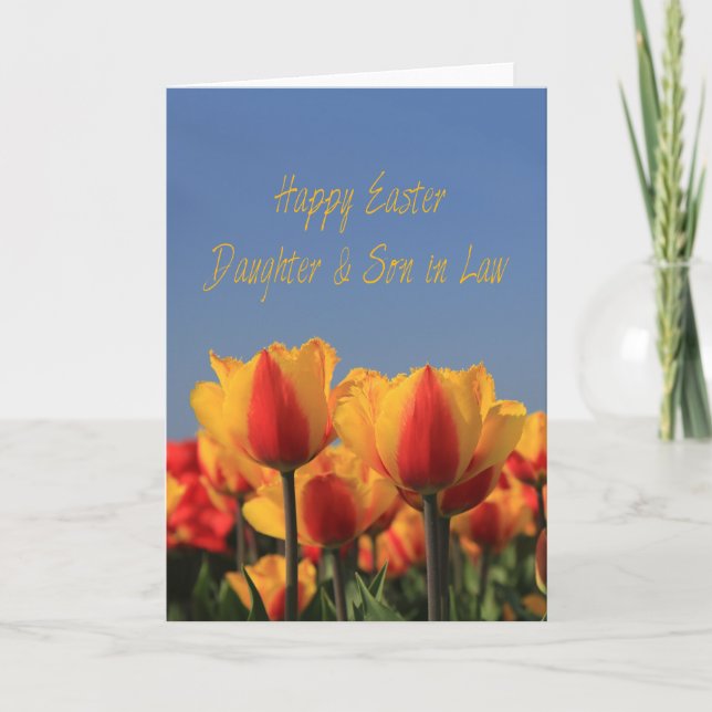 Cartes Pour Fêtes Annuelles Fille et mari heureux Pâques (Devant)