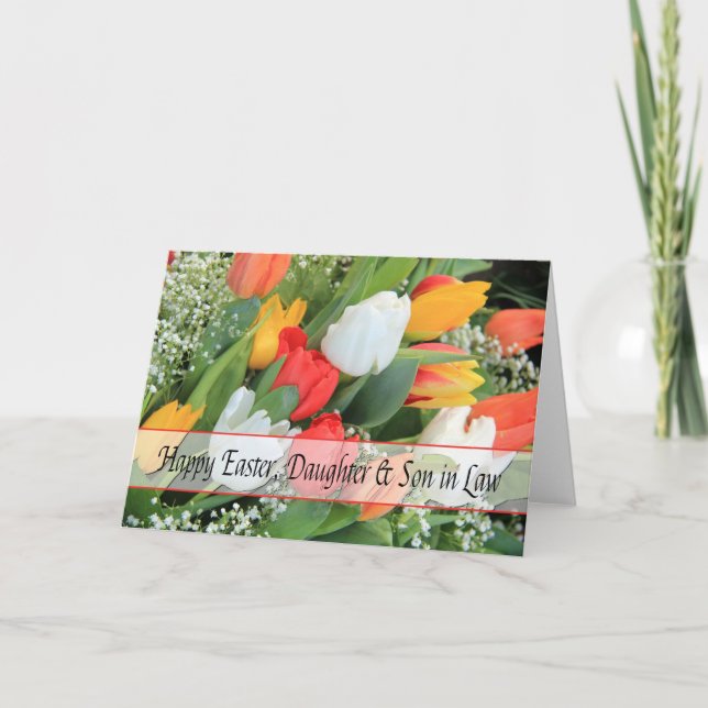 Cartes Pour Fêtes Annuelles Fille et mari heureux Pâques (Devant)