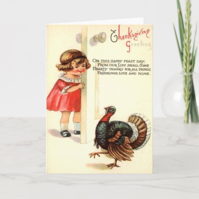 Cartes Pour Fêtes Annuelles Fille et Turquie (Devant)