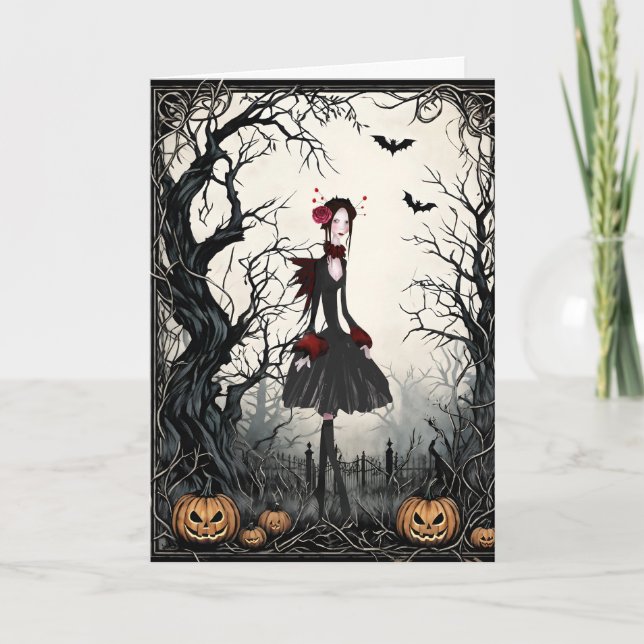Cartes Pour Fêtes Annuelles Fille Halloween (Devant)