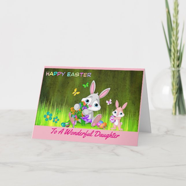 Cartes Pour Fêtes Annuelles Fille heureuse de Pâques (Devant)