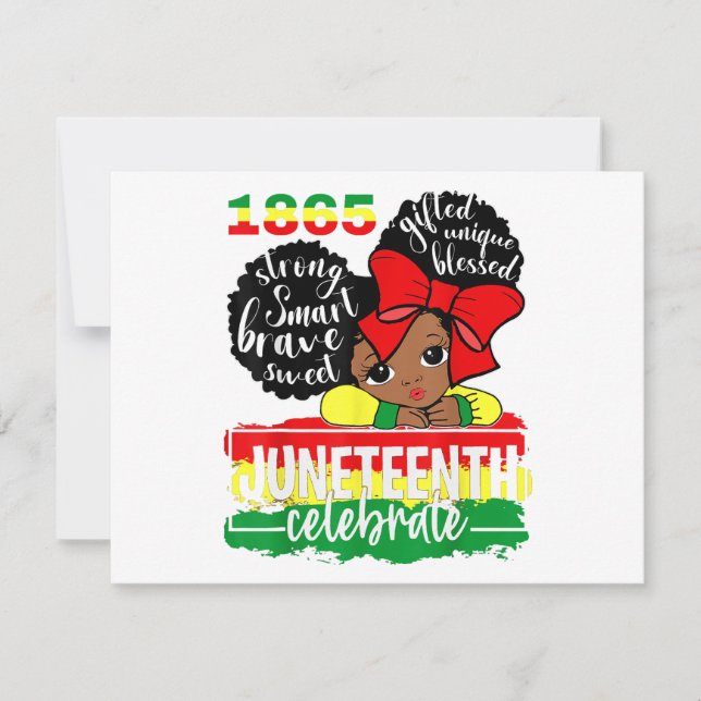 Cartes Pour Fêtes Annuelles Fille noire 1865 Fête l'indépendance D (Devant)