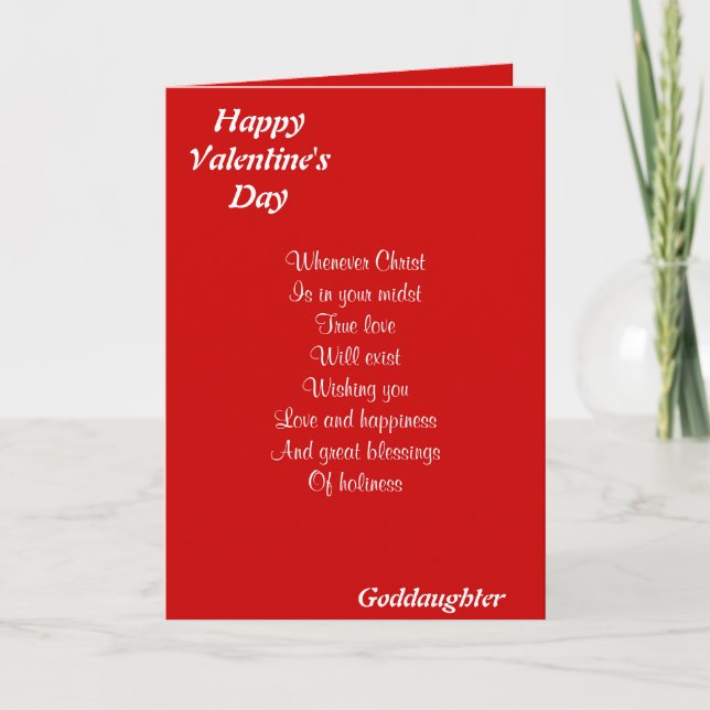 Cartes Pour Fêtes Annuelles Fille religieuse de la Saint-Valentin (Devant)