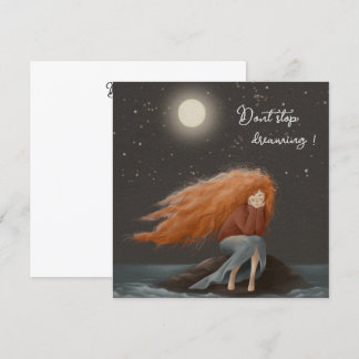 Cartes Pour Fêtes Annuelles fille romantique rêveuse aux cheveux roux