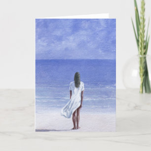 Cartes Pour Fêtes Annuelles Fille sur la plage 1995