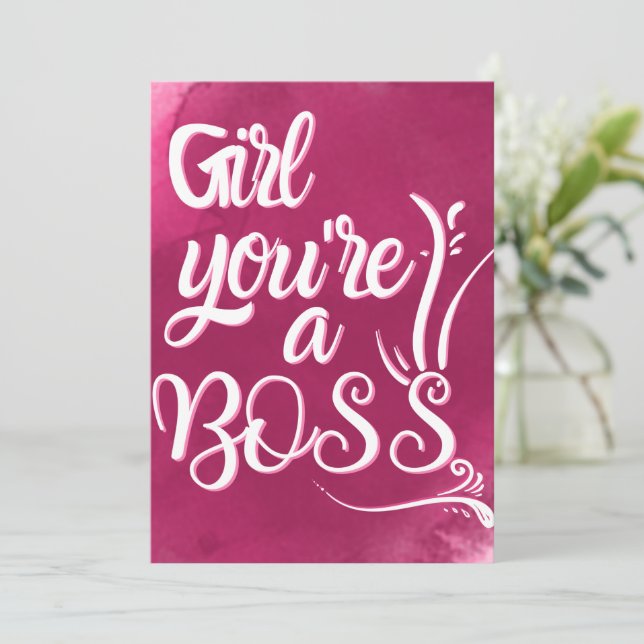 Cartes Pour Fêtes Annuelles fille tu es une patronne - citations de patronne (Debout devant)