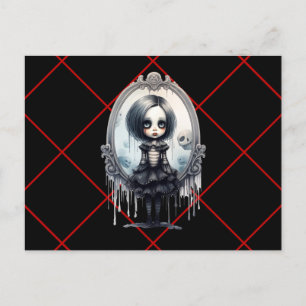 Cartes Pour Fêtes Annuelles Fille victorienne en miroir Vintage Halloween