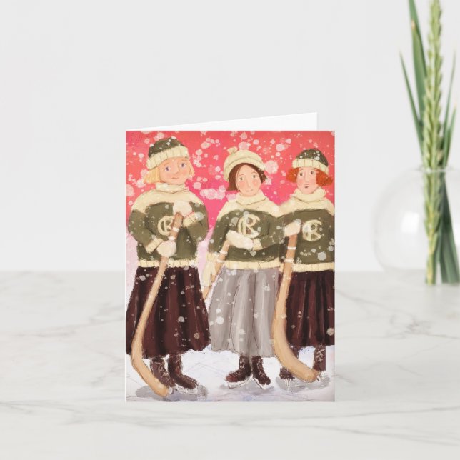 Cartes Pour Fêtes Annuelles Filles des Prairies en hiver 3 (Devant)