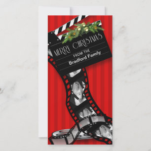 CARTES POUR FÊTES ANNUELLES FILM DE NOËL STRIP - NOM/PHOTO INSÉRER
