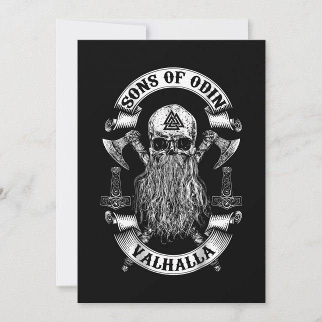Cartes Pour Fêtes Annuelles Fils Arrière D'Odin- Vikings Nordiques (Devant)