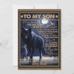 Cartes Pour Fêtes Annuelles Fils d'amour  Lettre à mon fils Ne vous sentez jam