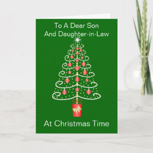 Cartes Pour Fêtes Annuelles Fils D'Arbre De Noël Et Belle-Fille Noël