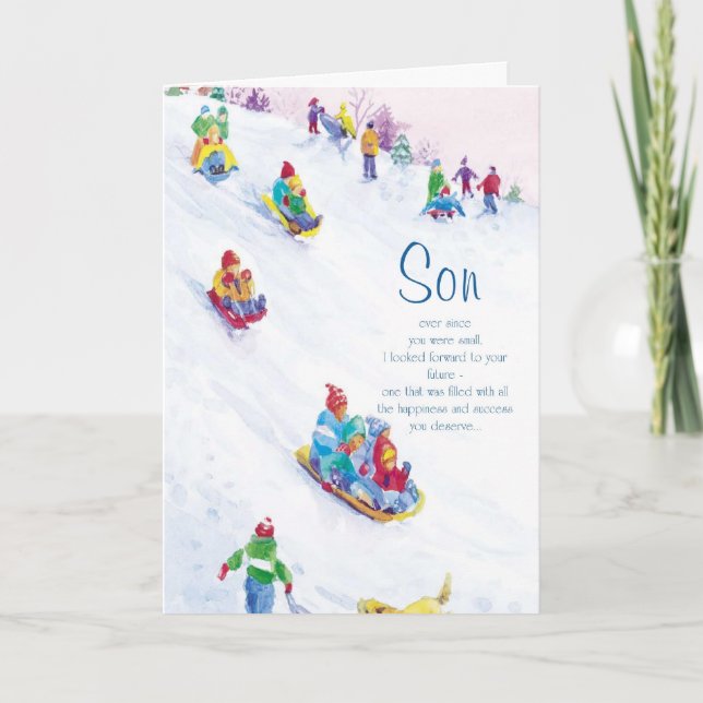 Cartes Pour Fêtes Annuelles Fils depuis que vous étiez petits, (Devant)