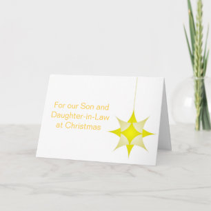Cartes Pour Fêtes Annuelles Fils étoilé jaune et belle-fille Noël