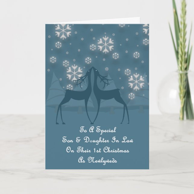 Cartes Pour Fêtes Annuelles Fils & Fille En Droit Reinder Noël (Devant)