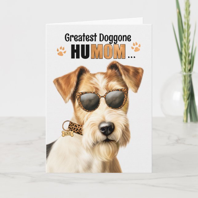 Cartes Pour Fêtes Annuelles Fils Fox Terrier Meilleur HuMOM Jour des Mères (Devant)