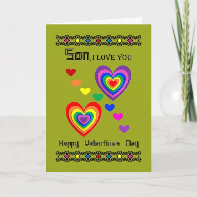 Cartes Pour Fêtes Annuelles Fils - heureuse Sainte-Valentin (Devant)
