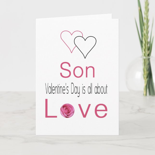Cartes Pour Fêtes Annuelles Fils Heureuses Saintes-Valentin Roses (Devant)