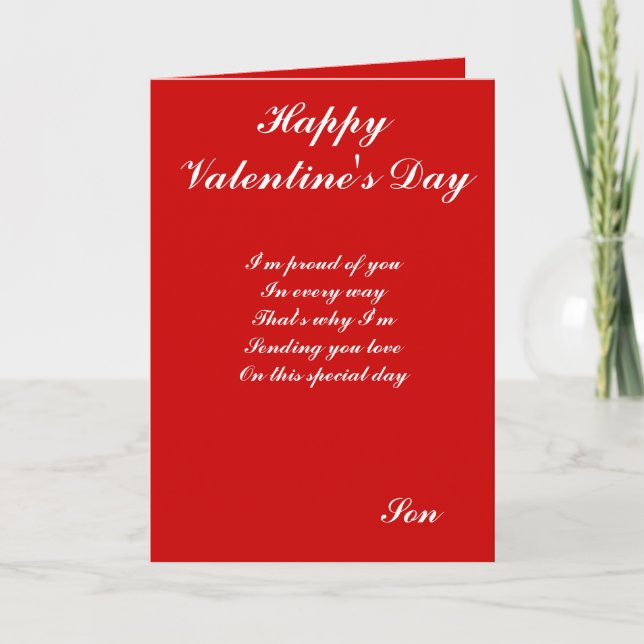 Cartes Pour Fêtes Annuelles Fils spécial le jour de la Saint-Valentin (Devant)
