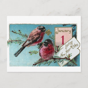 Cartes Pour Fêtes Annuelles Finition sur Pine Tree Nouvel An Vintage