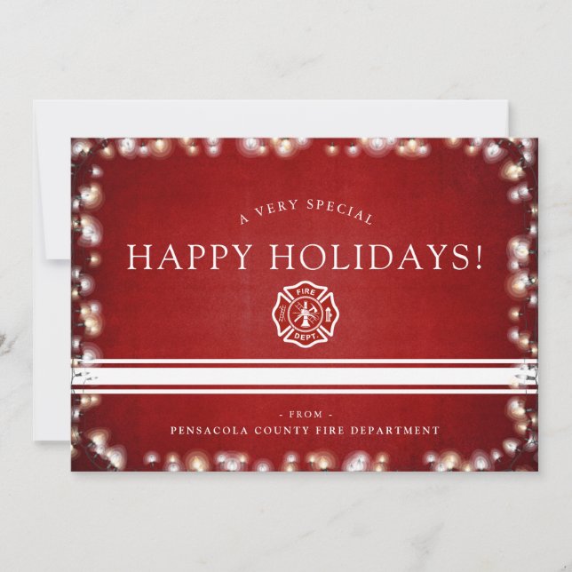 Cartes Pour Fêtes Annuelles FireFighter Joyeuses Fêtes | Appartement personnal (Devant)