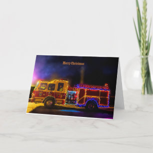 Cartes Pour Fêtes Annuelles Firetruck de Noël