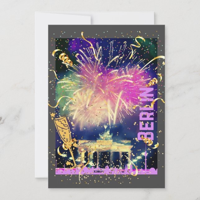 Cartes Pour Fêtes Annuelles Fireworks de Berlin (Devant)