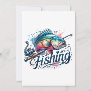 Cartes Pour Fêtes Annuelles Fisher Giant J'Aime Pêcher