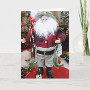 Cartes Pour Fêtes Annuelles "FISHING PÈRE NOËL" dit MERRY CHRISTMAS CATCH BIG
