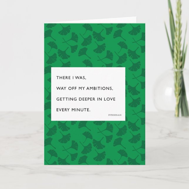 Cartes Pour Fêtes Annuelles Fitzgerald plus profond dans l'amour Valentine (Devant)