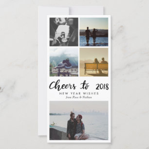 Cartes Pour Fêtes Annuelles Five Photo   Cheers To 2018 Script New Year