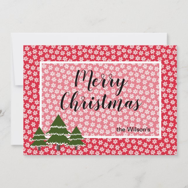 Cartes Pour Fêtes Annuelles Flacons De Neige Et Arbres À feuillage persistant  (Devant)