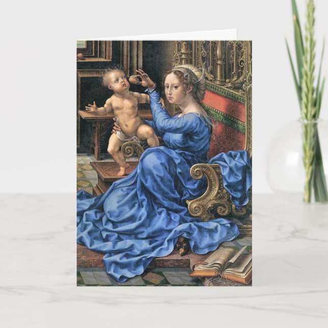 Cartes Pour Fêtes Annuelles Flamand du 15ème siècle Madonna et enfant (Devant)
