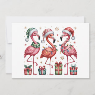 Cartes Pour Fêtes Annuelles Flamant de Noël festif lumineux de vacances mignon