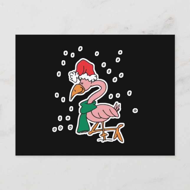 Cartes Pour Fêtes Annuelles flamant de noël mignon (Devant)