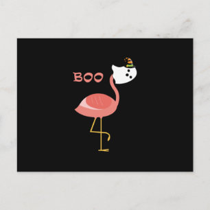 Cartes Pour Fêtes Annuelles Flamant rose Boo Ghost Funny Flamant rose   Animal