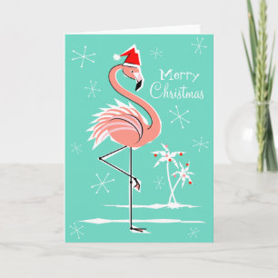 Cartes Pour Fêtes Annuelles Flamant rose de Noël Joyeux avant Noël