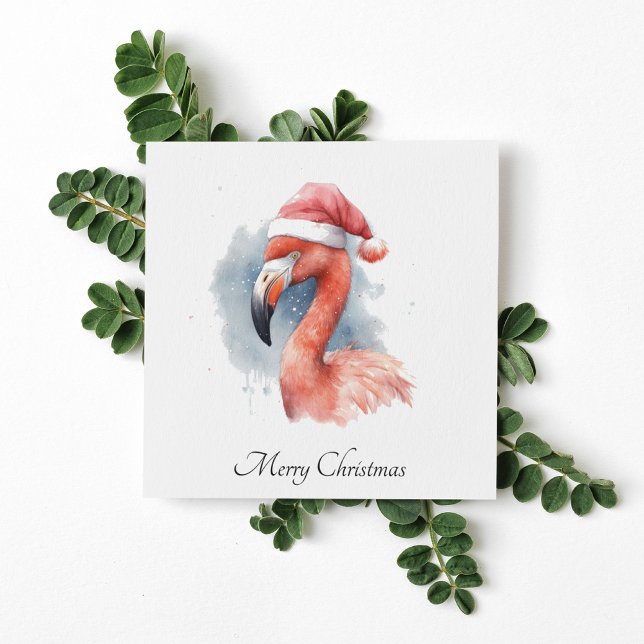 Cartes Pour Fêtes Annuelles Flamant rose de Noël personnalisable (Créateur téléchargé)