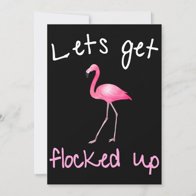 Cartes Pour Fêtes Annuelles Flamant rose | Flamant rose - Laissons-nous s'envo (Devant)