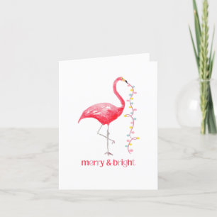 Cartes Pour Fêtes Annuelles Flamant Rose Noël Rétro Tropical