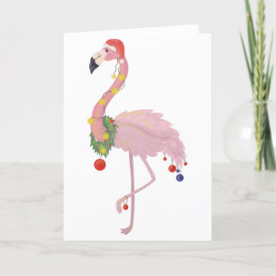 Cartes Pour Fêtes Annuelles flamant rose père noël